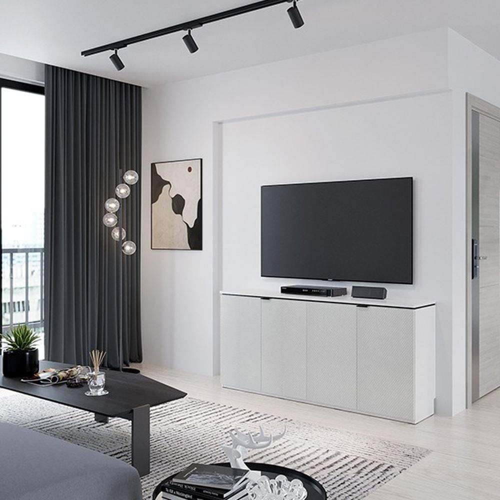ตู้เตี้ยบานเปิด SB FURNITURE KEITH 19239996 160 ซม. สีขาว