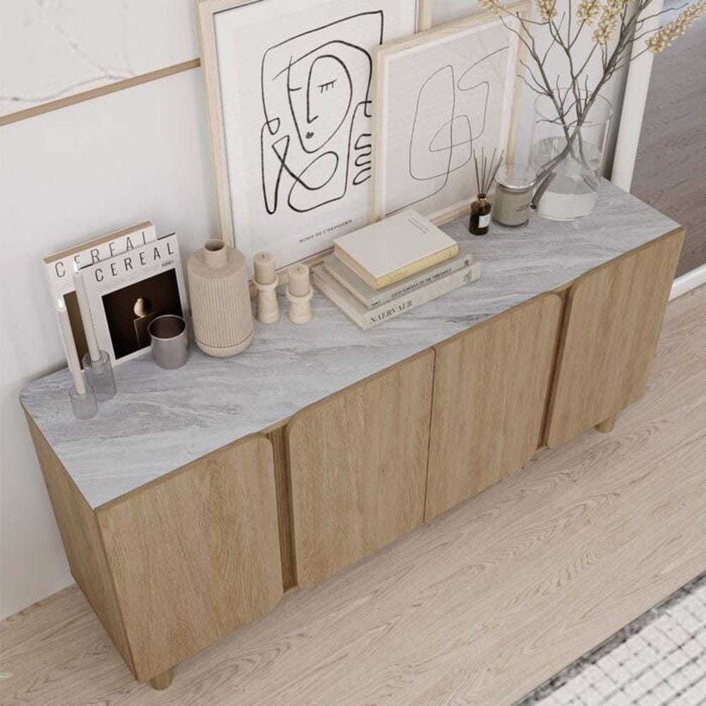 ตู้เตี้ยบานเปิด SB FURNITURE SKIFT 19240774 160 ซม. สีไม้อ่อน