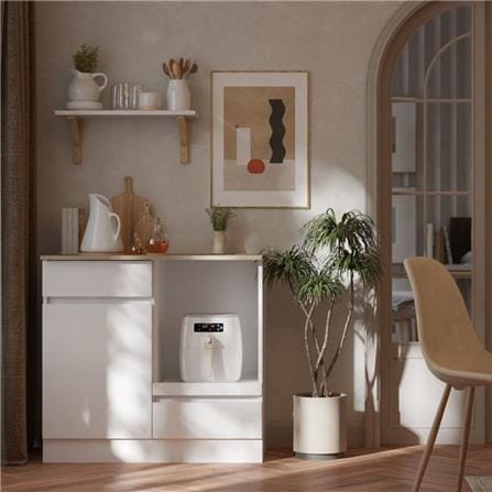 ตู้เตี้ยบานผสม SB FURNITURE DANTE 19230810 80 ซม. สีขาว_3
