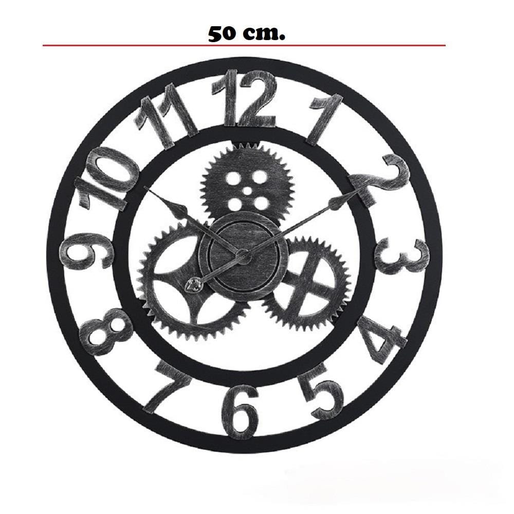 นาฬิกาแขวน INTERY C1038C012_12 19.68 นิ้ว สีเงิน/ดำ