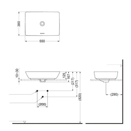 อ่างล้างหน้าวางบนเคาน์เตอร์ TOTO LW1735-MBE สีเบจ_2