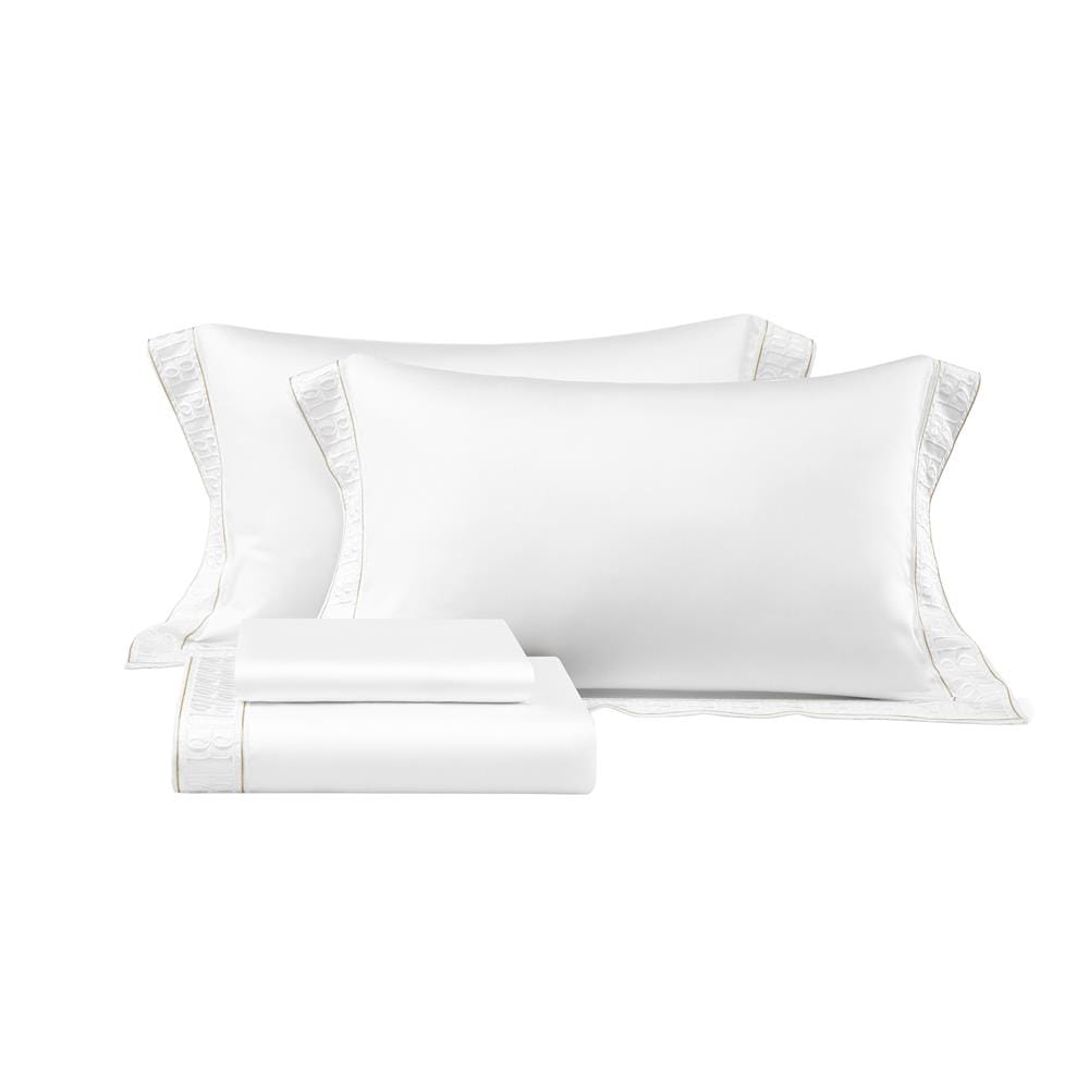 ชุดผ้าปูที่นอน 6 ฟุต (ชุด 3 ชิ้น) BENETTA CLASSIC สี WHITE