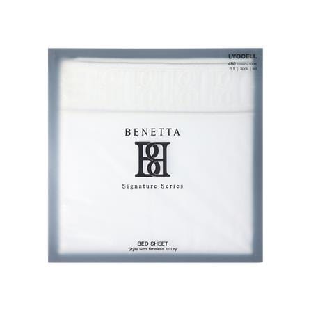 ชุดผ้าปูที่นอน 6 ฟุต (ชุด 3 ชิ้น) BENETTA CLASSIC สี WHITE_6