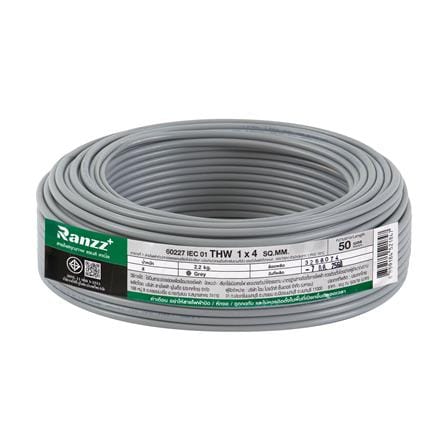 สายไฟ THW IEC01 RANZZ 1x4 ตร.มม. 50 ม. สีเทา_0