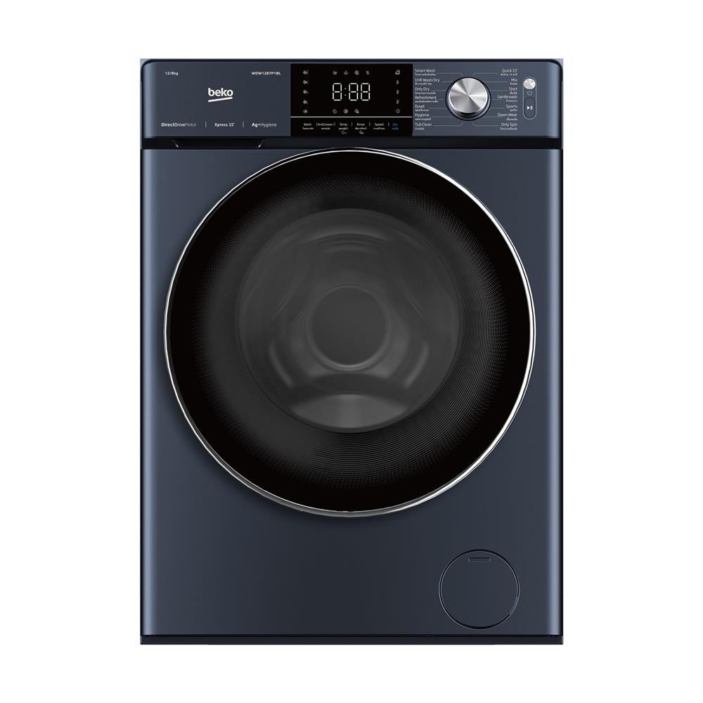 เครื่องซักอบ BEKO WDW1287P1BL 12/8 กก. สีน้ำเงินเข้ม อินเวอร์เตอร์