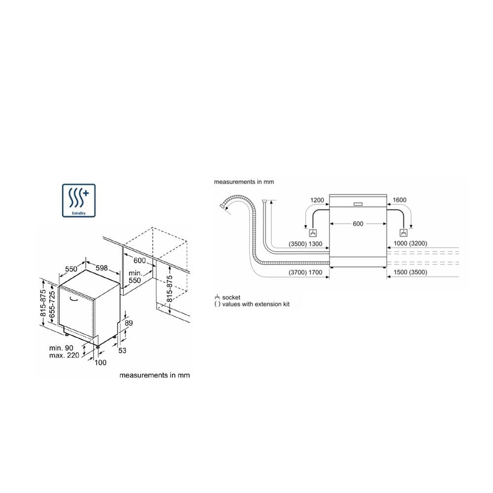 เครื่องล้างจานฝัง BOSCH SMV26AX00Q
