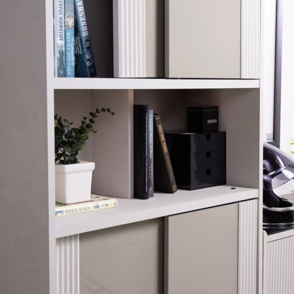 ตู้สูงบานผสม SB FURNITURE NEX COLLECTION 19236022 80 ซม. สี MAGIC GREY