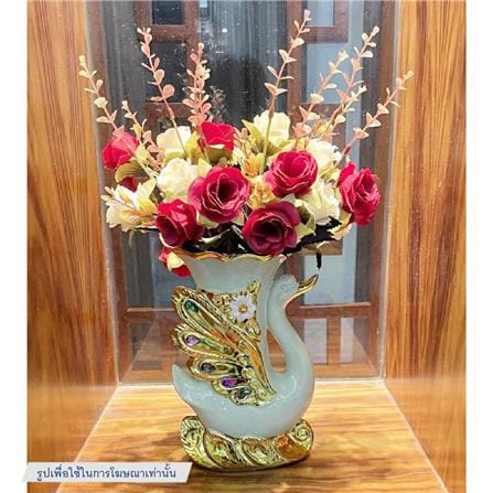 แจกันตกแต่งพร้อมกุหลาบสีแดง INTERY CT209E041_10 สีขาว/ทอง/แดง_5