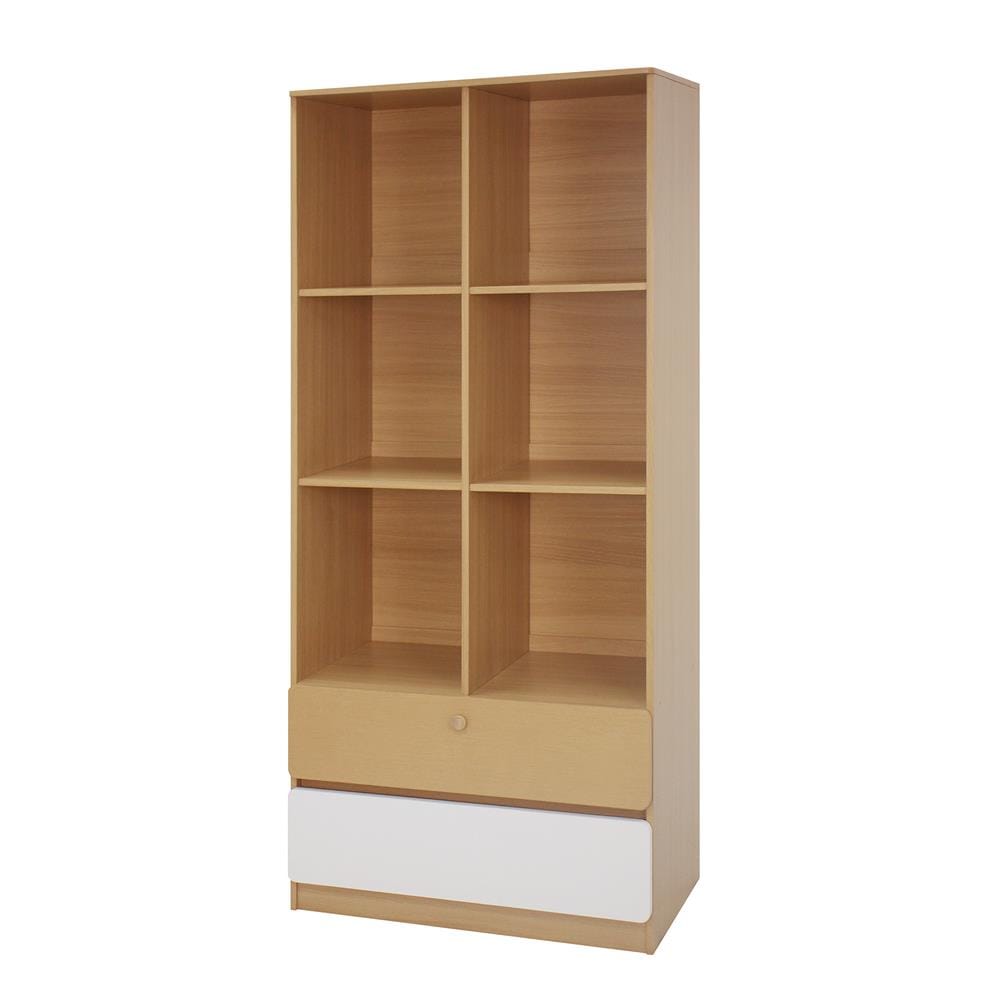 ชั้นวางของผสม 6 ช่อง 2 ลิ้นชัก FURDINI AOMI 80 ซม. สี NATURAL OAK/ขาว