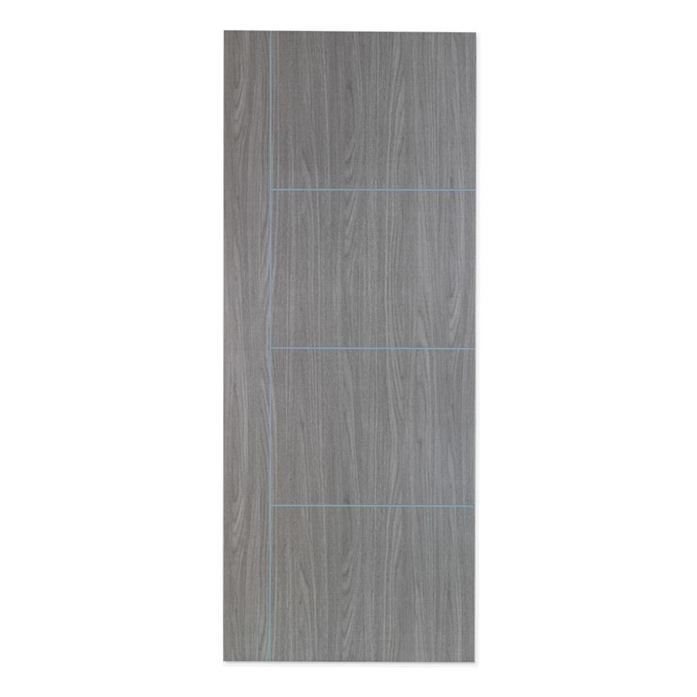 ประตูภายในเมลามีน ไม่เจาะลูกบิด METRO MD556 70x200 ซม. เซาะร่อง สี COMBI GREY