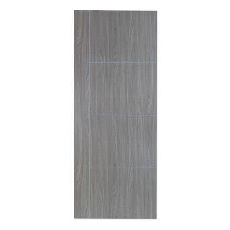 ประตูภายในเมลามีน ไม่เจาะลูกบิด METRO MD556 70x200 ซม. เซาะร่อง สี COMBI GREY