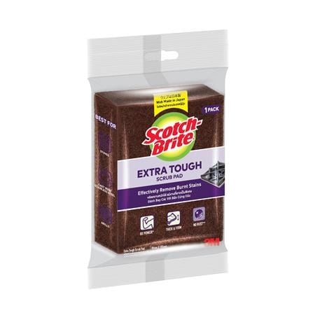 แผ่นใยขัดขจัดคราบไหม้ SCOTCH-BRITE ขัดงานหนักพิเศษ 10.5x8 ซม. (แพ็ก 1 ชิ้น)_1