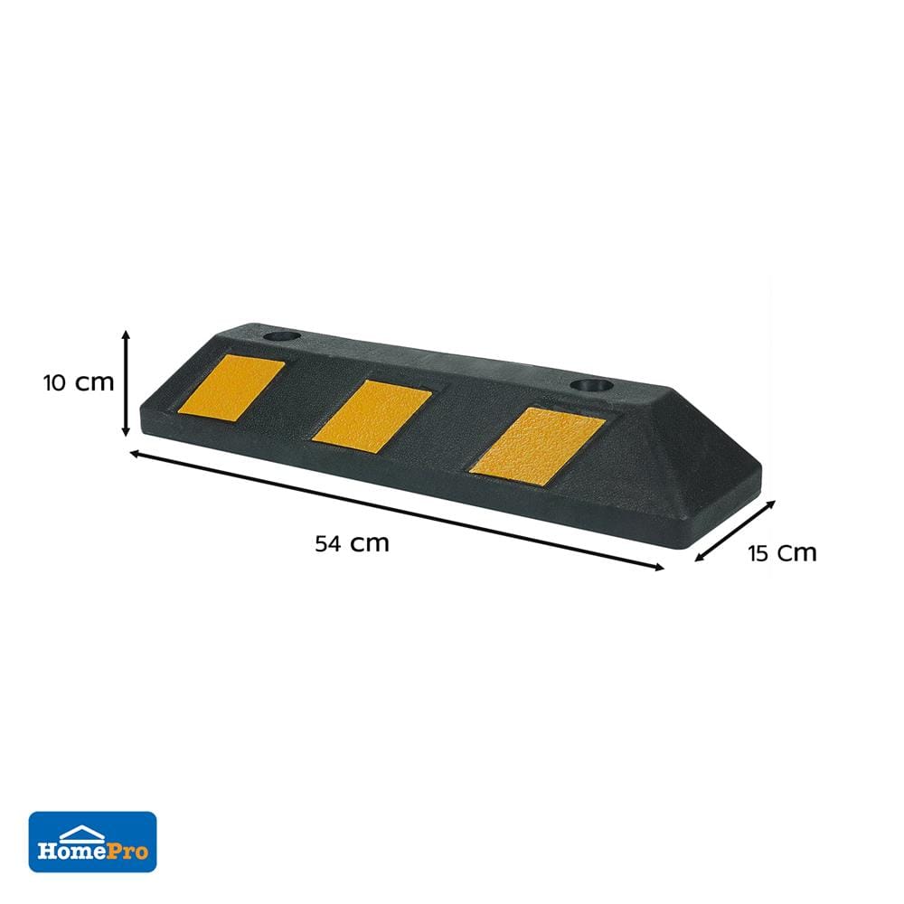 ยางกั้นล้อรถยนต์+พุ๊ก RIGHT 10x54x15 ซม. สีเหลือง/ดำ