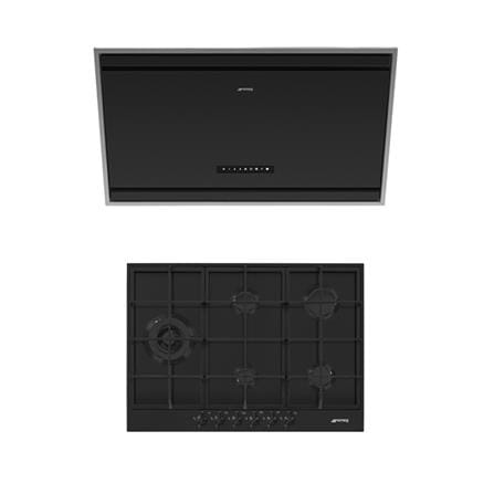 เตาฝัง+เครื่องดูดควัน SMEG PX375LMB+KV394MB_0