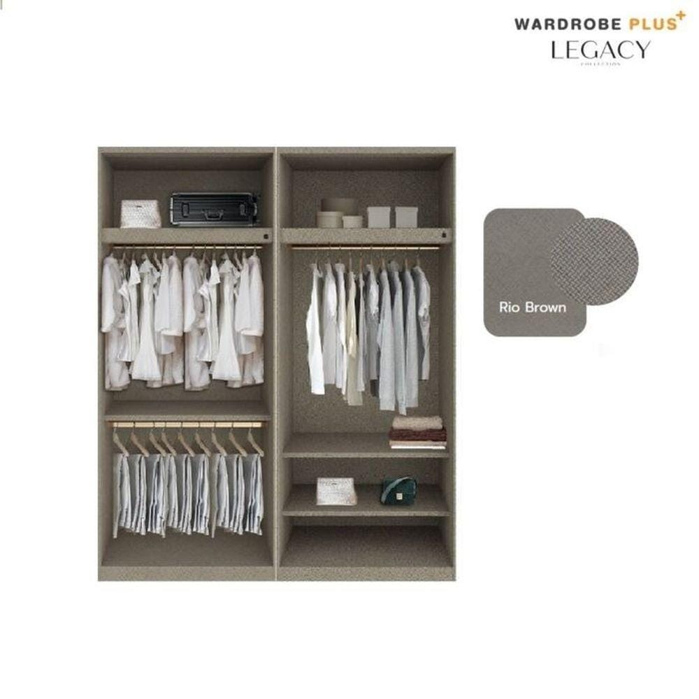 ตู้เสื้อผ้า 4 บานเปิด SB BUILT IN WARDROBE PLUS 59062802 200 ซม. สีเทา