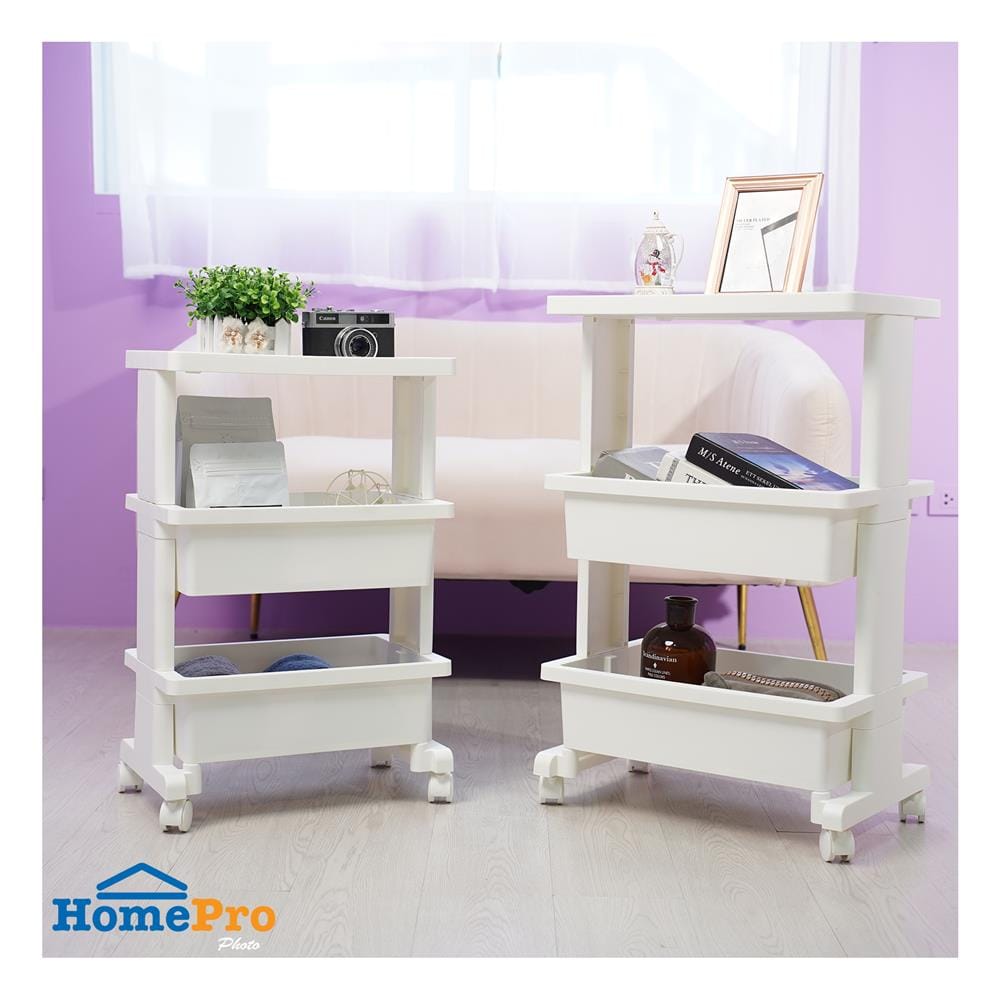 ชั้นวางของ 3 ชั้น STACKO HANA SIZE M 45x35x71.5 ซม. สีขาว