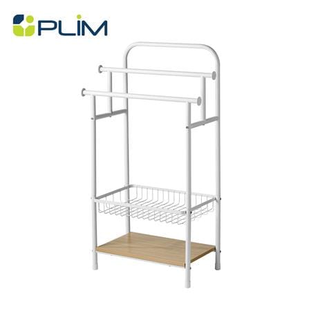 ราวพาดผ้า 3 เส้น พร้อมชั้นวางของ 2 ชั้น PLIM LINZ 61 ซม. สีขาว_0