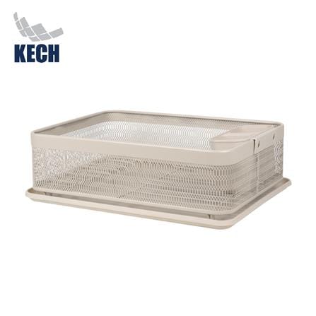 ชั้นคว่ำจานเหล็กตาข่าย 1 ชั้นพร้อมถาดรองน้ำ KECH LEGACY สีเบจ_0