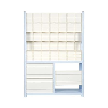 ชั้นวางหนังสือ STACKO LITTLE-P 65x26x93 ซม. สีฟ้า/ขาว_3