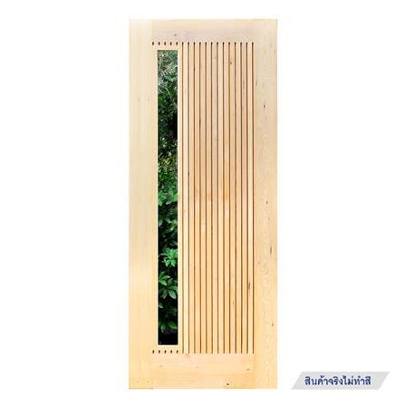 ประตูไม้เฮมล็อกเฟอร์ ไม่เจาะลูกบิด D2D ECO PINE-070 80x200 ซม. สีธรรมชาติ_0