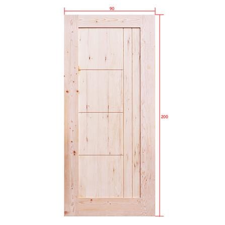 ประตูไม้เฮมล็อกเฟอร์ ไม่เจาะลูกบิด D2D ECO PINE-074 90x200 ซม. สีธรรมชาติ_4