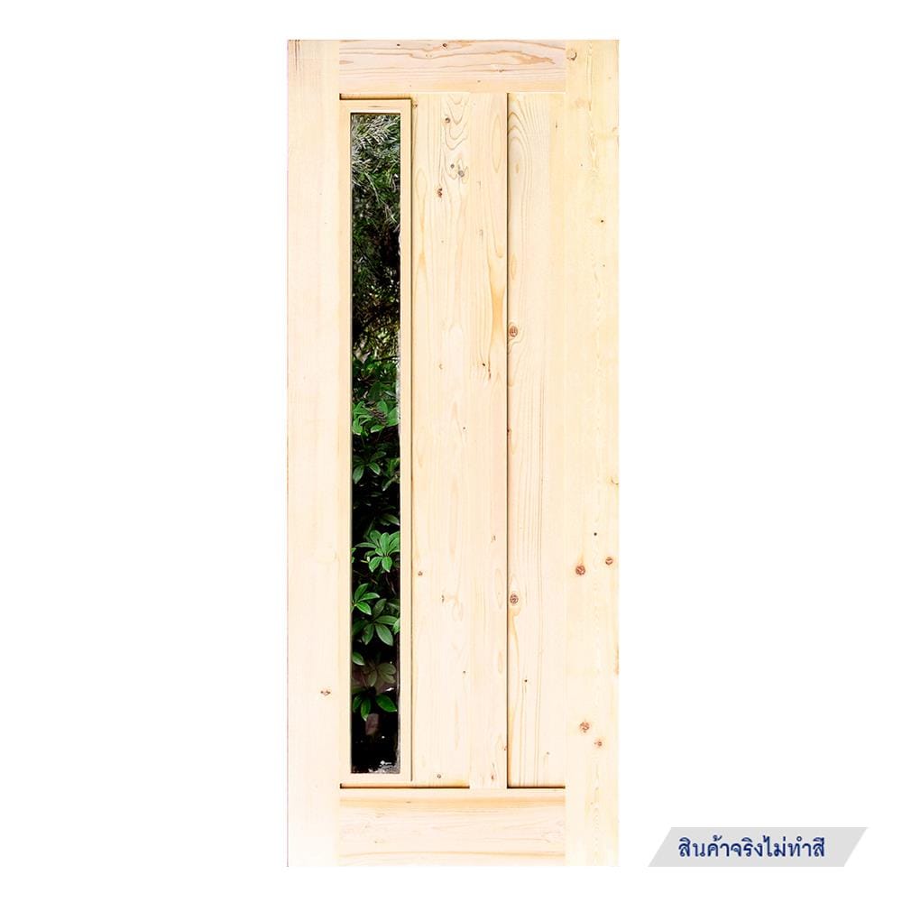 ประตูไม้เฮมล็อกเฟอร์ ไม่เจาะลูกบิด D2D ECO PINE-071 80x200 ซม. สีธรรมชาติ