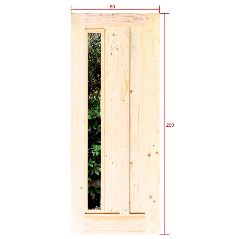 ประตูไม้เฮมล็อกเฟอร์ ไม่เจาะลูกบิด D2D ECO PINE-071 80x200 ซม. สีธรรมชาติ