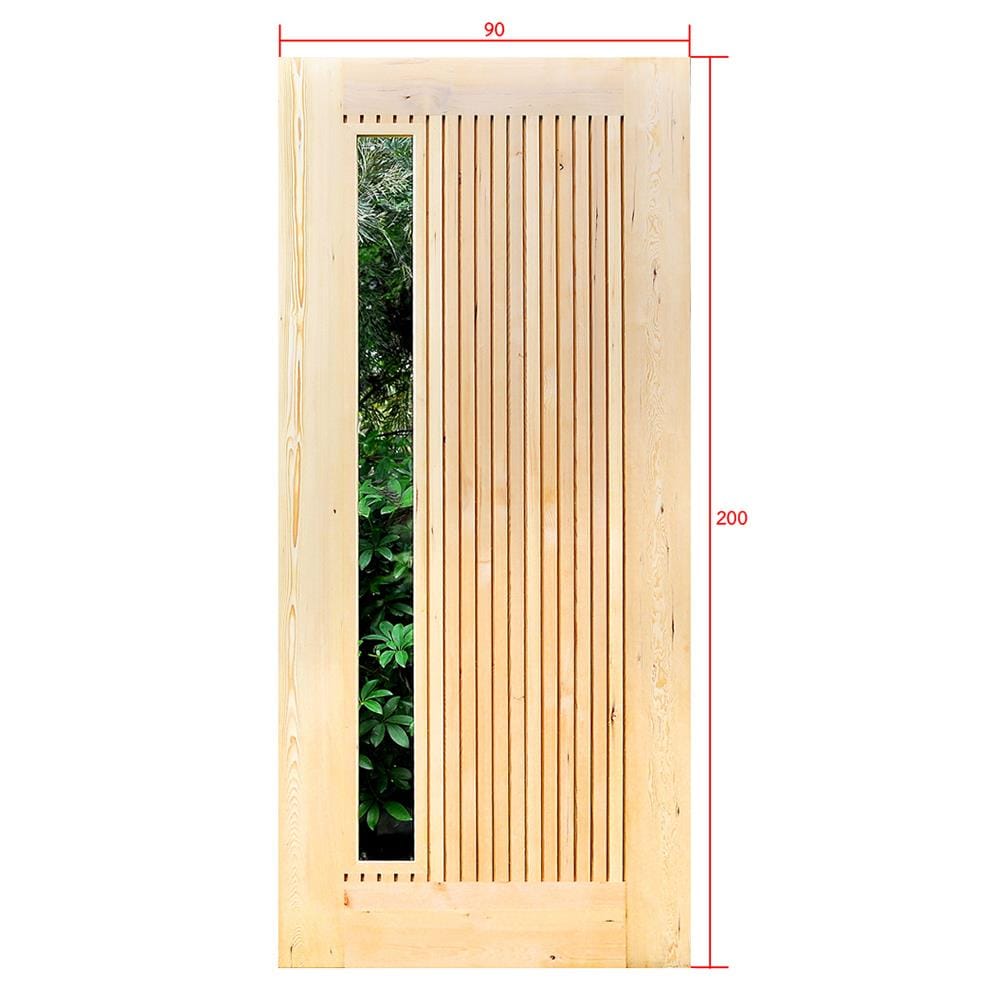 ประตูไม้เฮมล็อกเฟอร์ ไม่เจาะลูกบิด D2D ECO PINE-070 90x200 ซม. สีธรรมชาติ