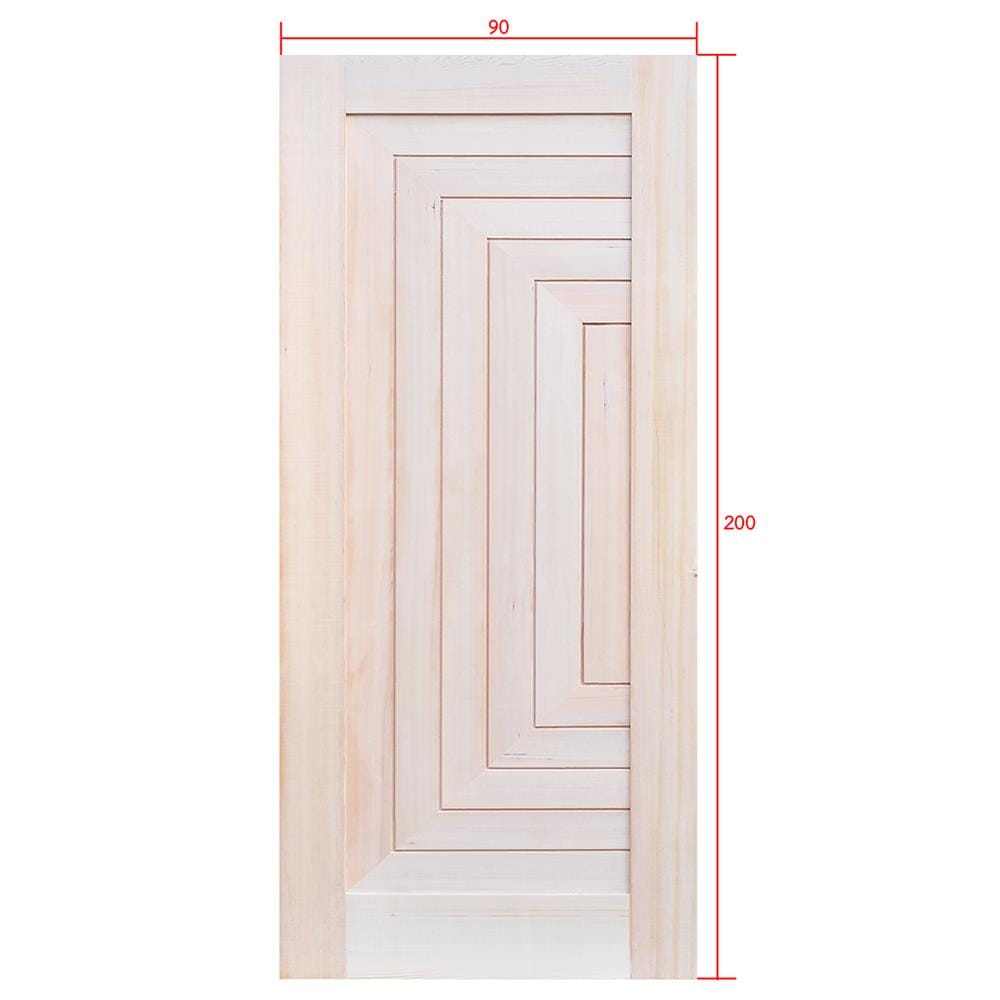 ประตูไม้เฮมล็อกเฟอร์ ไม่เจาะลูกบิด D2D-312 90x200 ซม. สีธรรมชาติ