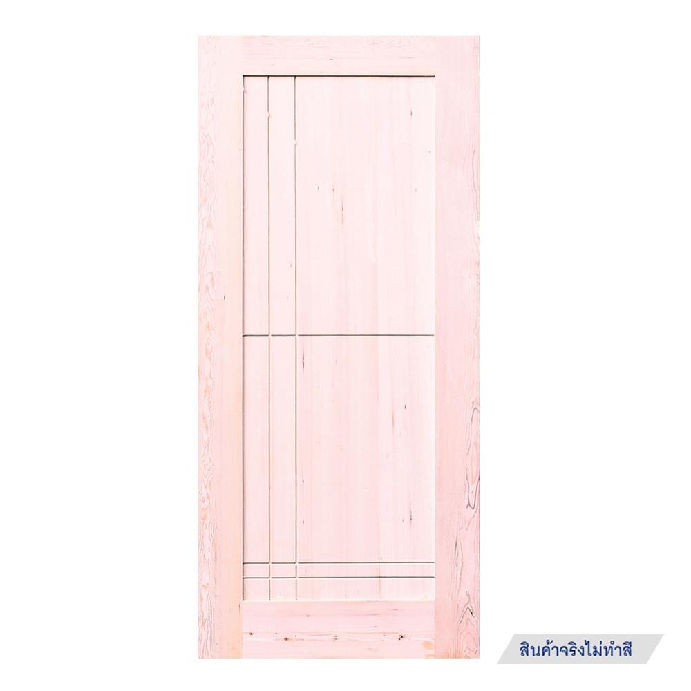 ประตูไม้เฮมล็อกเฟอร์ ไม่เจาะลูกบิด D2D ECO PINE-037 90x200 ซม. สีธรรมชาติ