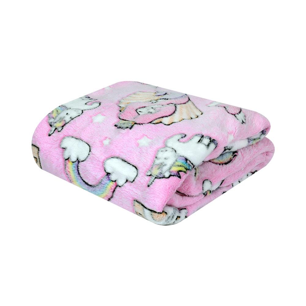 ผ้าห่มเรืองแสง SNAZZ UNICORN 50x60 นิ้ว สี PINK_0