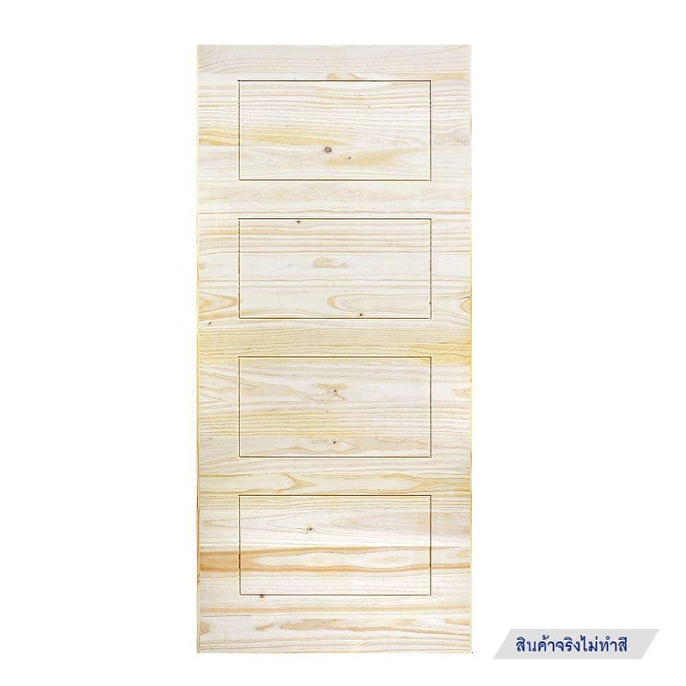 ประตูไม้สนนิวซีแลนด์ D2D ECO PINE-811 90x200 ซม. สีธรรมชาติ ไม่เจาะลูกบิด