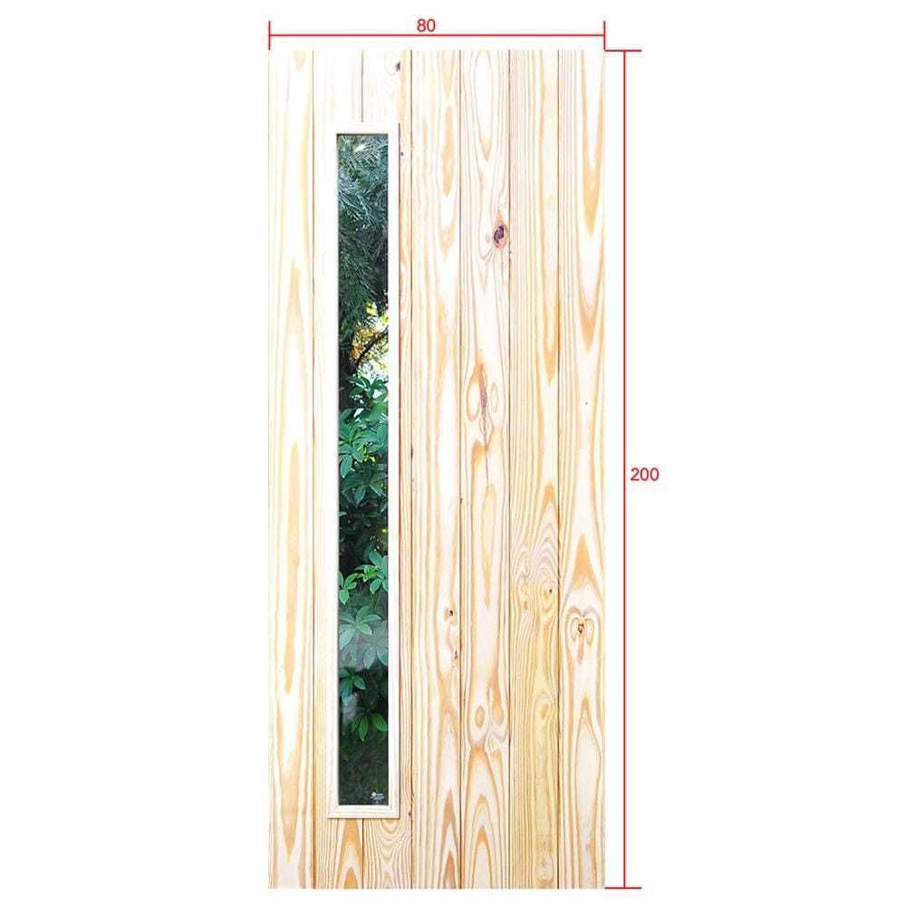 ประตูไม้สนนิวซีแลนด์ ไม่เจาะลูกบิด D2D ECO PINE-813 80x200 ซม. สีธรรมชาติ