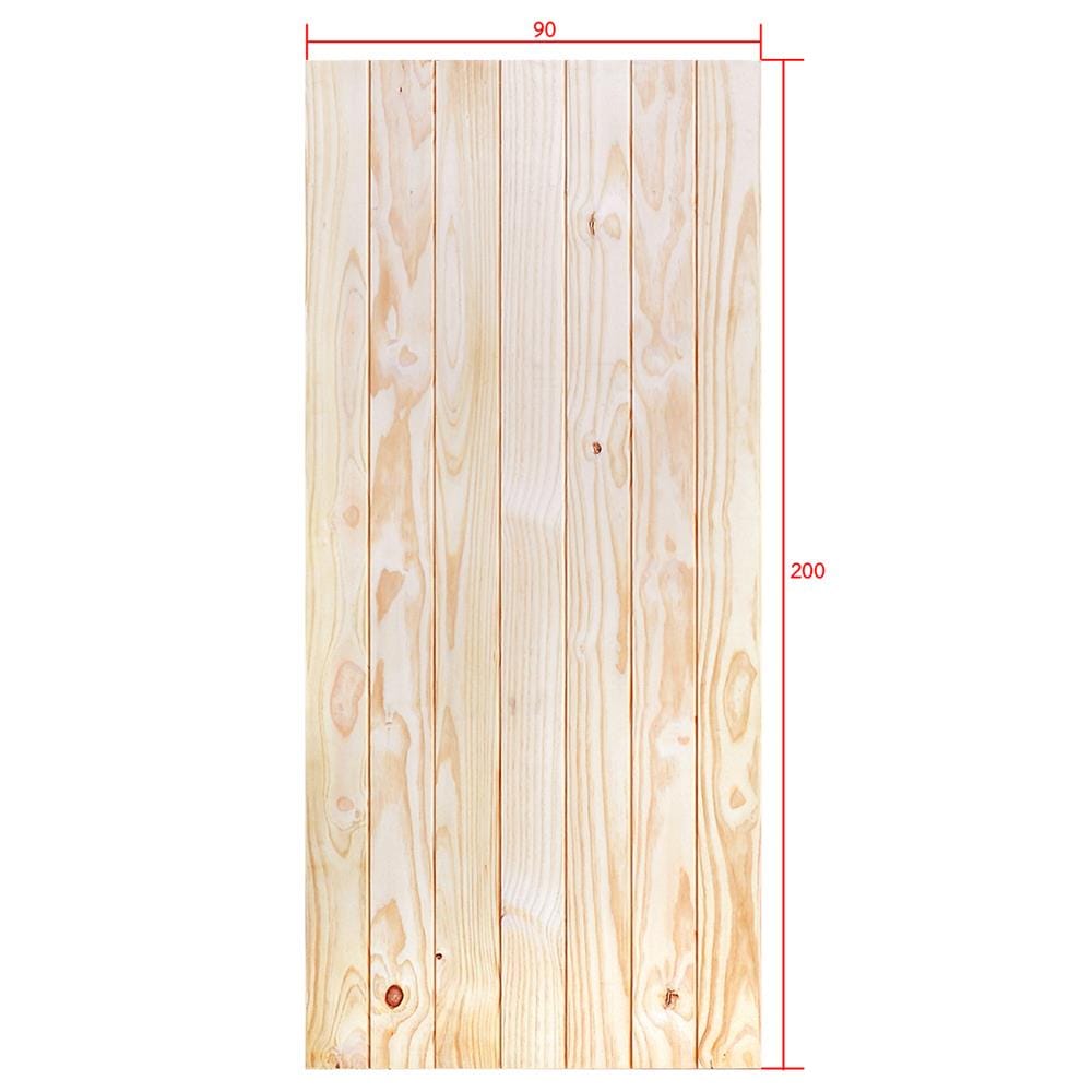 ประตูไม้สนนิวซีแลนด์ D2D ECO PINE-802 90x200 ซม. สีธรรมชาติ ไม่เจาะลูกบิด