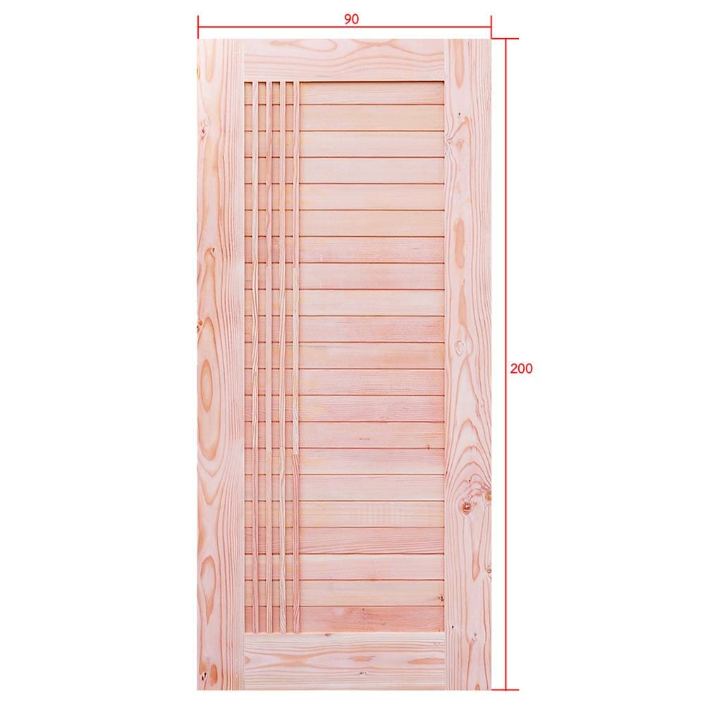 ประตูไม้สนแดง ไม่เจาะลูกบิด D2D EZERO-39 90x200 ซม. สีธรรมชาติ
