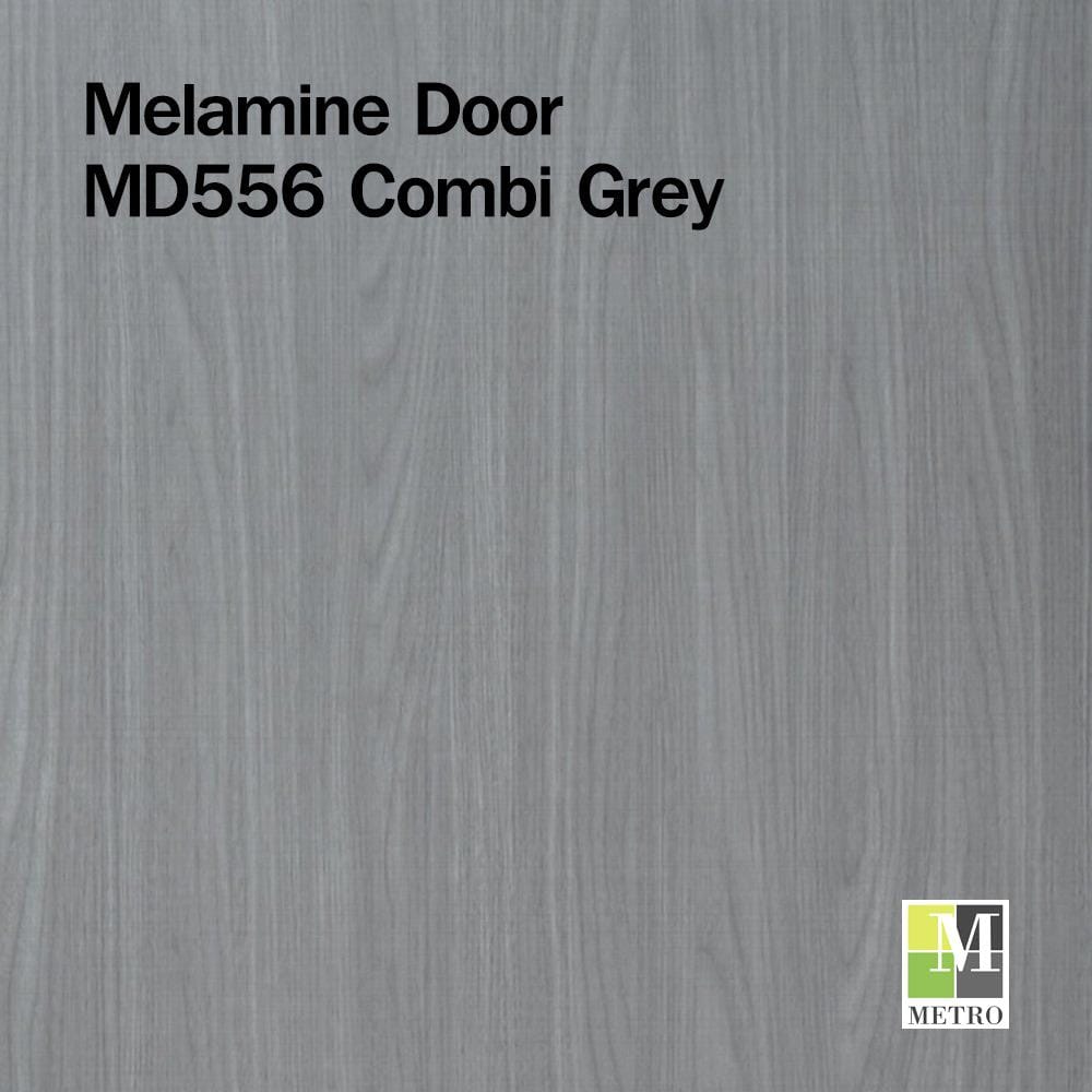 ประตูภายในเมลามีน ไม่เจาะลูกบิด METRO MD556 90x200 ซม. เซาะร่อง สี COMBI GREY