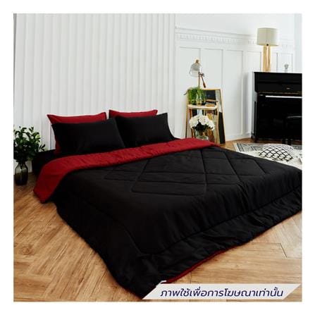ชุดผ้าปูที่นอน 3.5 ฟุต (ชุด 4 ชิ้น) SANTA BEDDING สี BLACK/RED_1