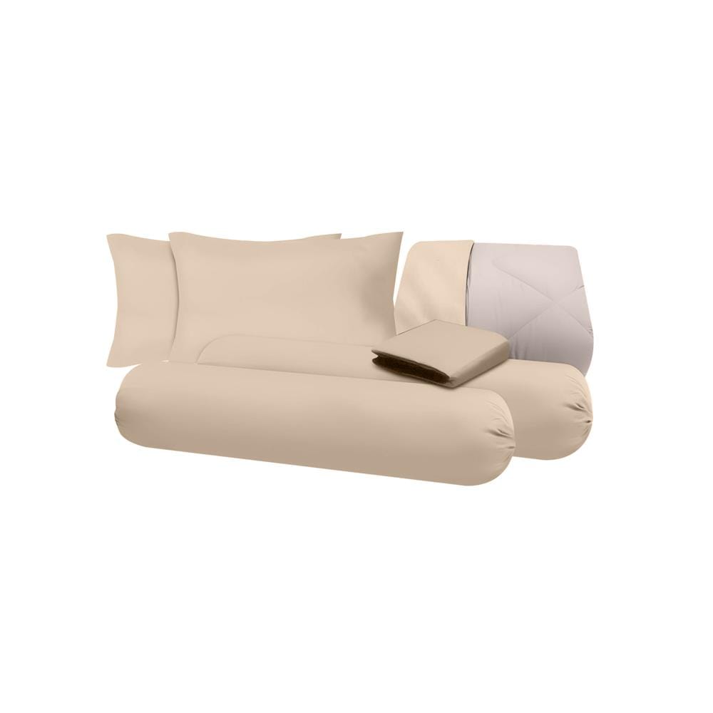 ชุดผ้าปูที่นอน 5 ฟุต (ชุด 6 ชิ้น) SANTA BEDDING สี BROWN/CREAM