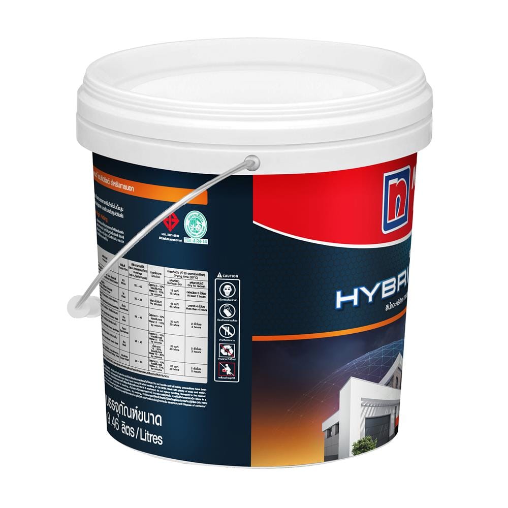 สีน้ำทาภายนอก ชนิดด้าน NIPPON PAINT HYBRIDSHIELD BASE A 2.5 แกลลอน