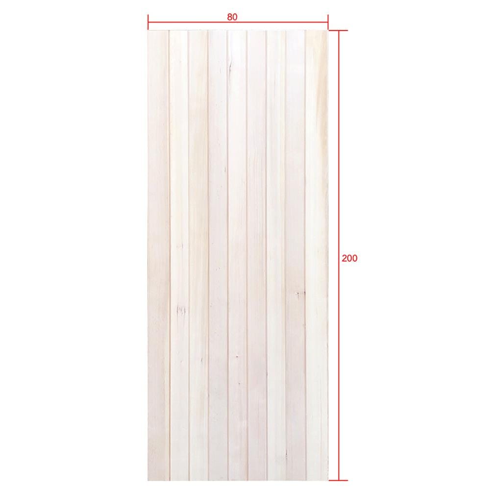 ประตูไม้เฮมล็อกเฟอร์ ไม่เจาะลูกบิด D2D ECOPINE-802 80x200 ซม. สีธรรมชาติ