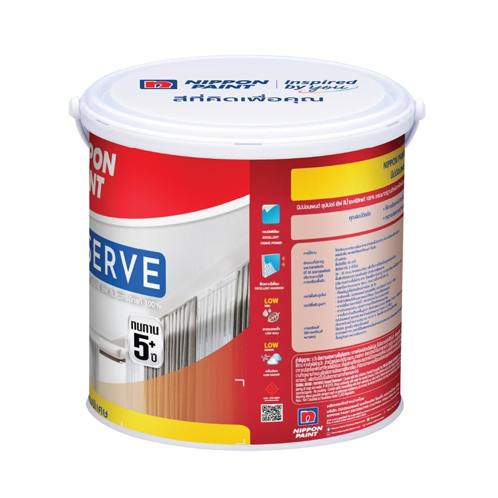 สีน้ำทาฝ้า ชนิดด้าน NIPPON PAINT SUPER SERVE SS800 สีขาว 1 แกลลอน