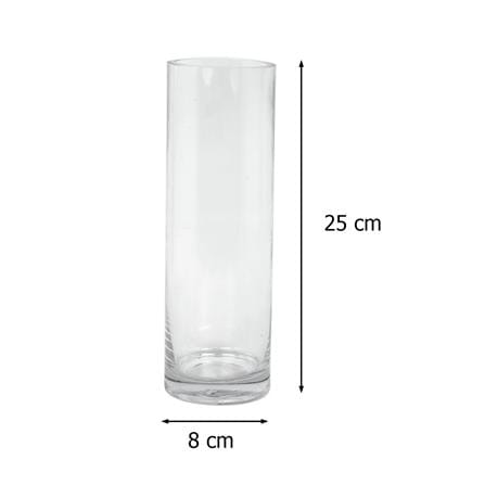 ของตกแต่ง แจกันแก้ว HOME LIVING STYLE ELLA 8x25 ซม. สีใส_3