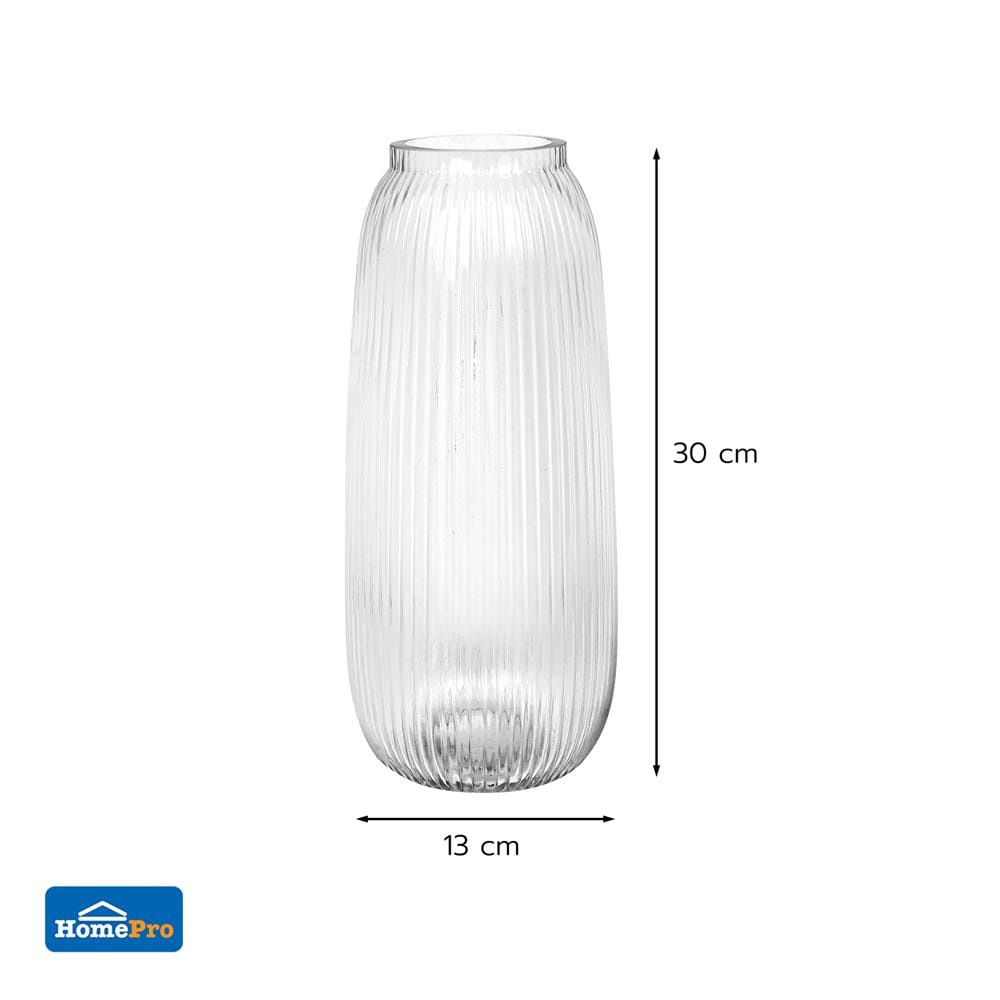 ของตกแต่ง แจกันแก้ว HOME LIVING STYLE VENUS 13x30 ซม. สีใส