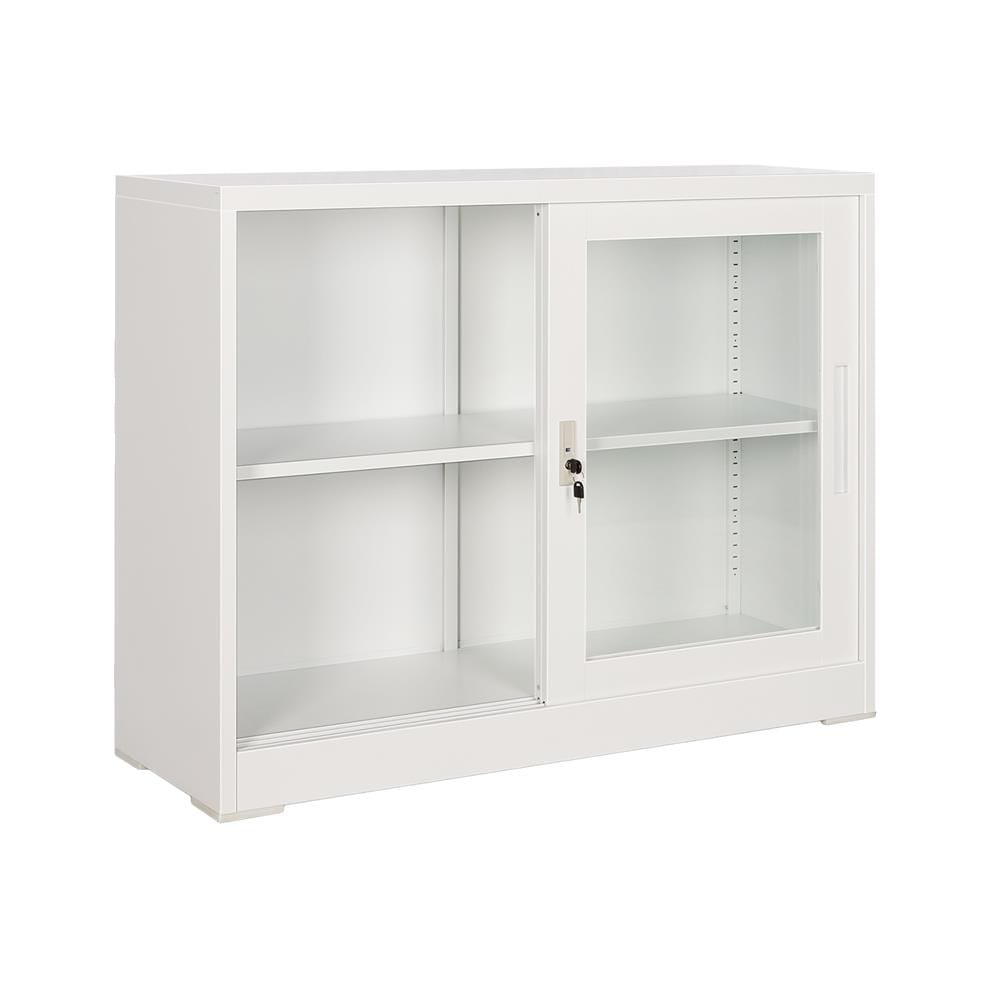 ตู้เหล็ก บานเลื่อนกระจก FURDINI KULLEN FYD-W002 120 ซม. สีขาว