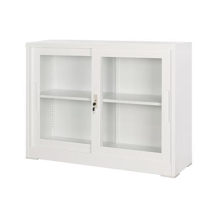 ตู้เหล็ก บานเลื่อนกระจก FURDINI KULLEN FYD-W002 120 ซม. สีขาว_1