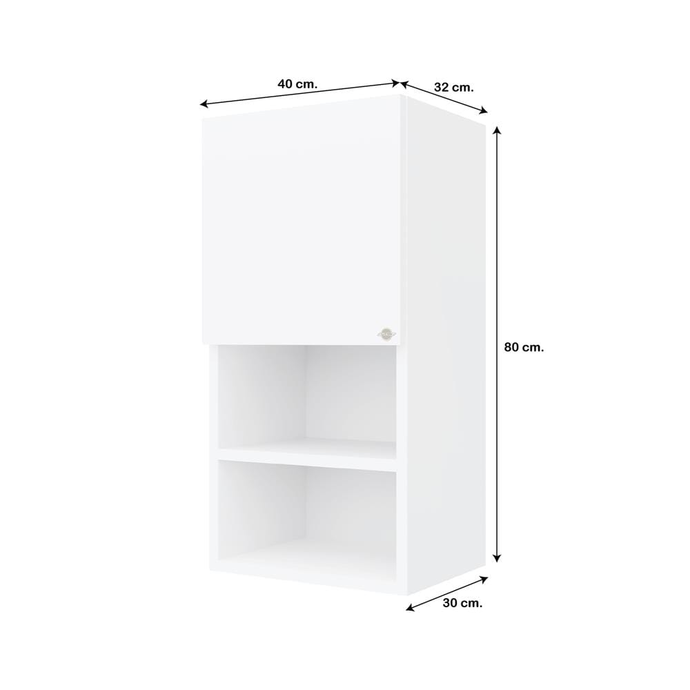 ตู้แขวนเดี่ยวพร้อมช่องโล่ง S1 JUPITER GRAND WHITE 40x80 ซม.