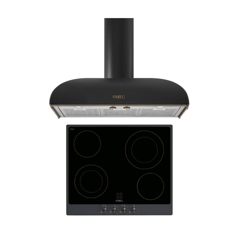 เตาฝัง+เครื่องดูดควัน SMEG P864AO+KS89AOE