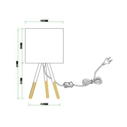 ไฟตั้งโต๊ะ CARINI T210821 สีขาว/ลายไม้_6