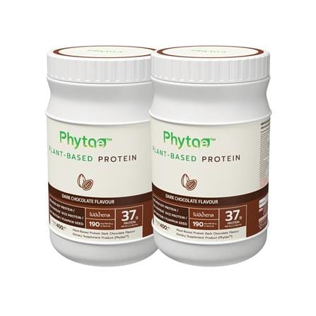 ผลิตภัณฑ์เสริมอาหาร PHYTAE PLANT BASED PROTEIN ANTI-AGING รส DARK CHOCOLATE 400 ก. (2 กระป๋อง)
