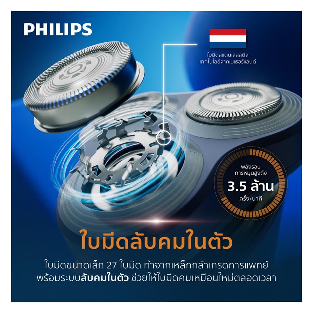 เครื่องโกนหนวด PHILIPS S1880/00 สีน้ำเงินเข้ม
